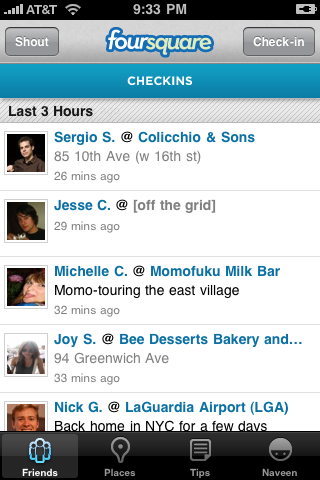 Foursquare zeigt, wo sich die Freunde und Kontakte herumtreiben.