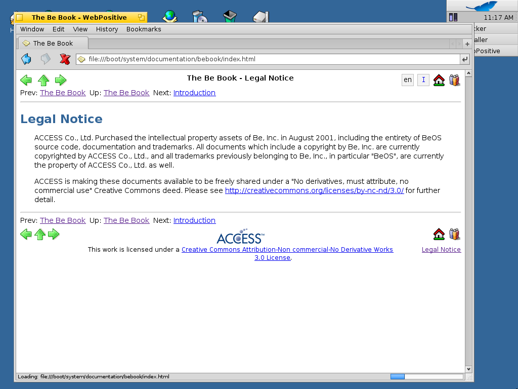 BeOS gehört als Markenname noch immer der Firma Access, die das Hilfe-Dokument zur Verfügung stellt.