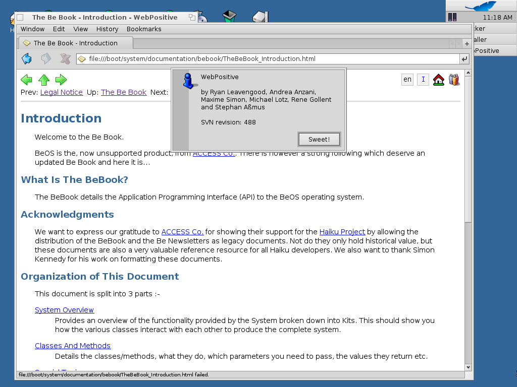 Der Browser Webpositive erhält in dieser Version Webkit.
