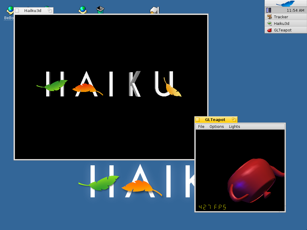 Dank integriertem OpenGL kommt Haiku mit 3D-Anwendungen zurecht.