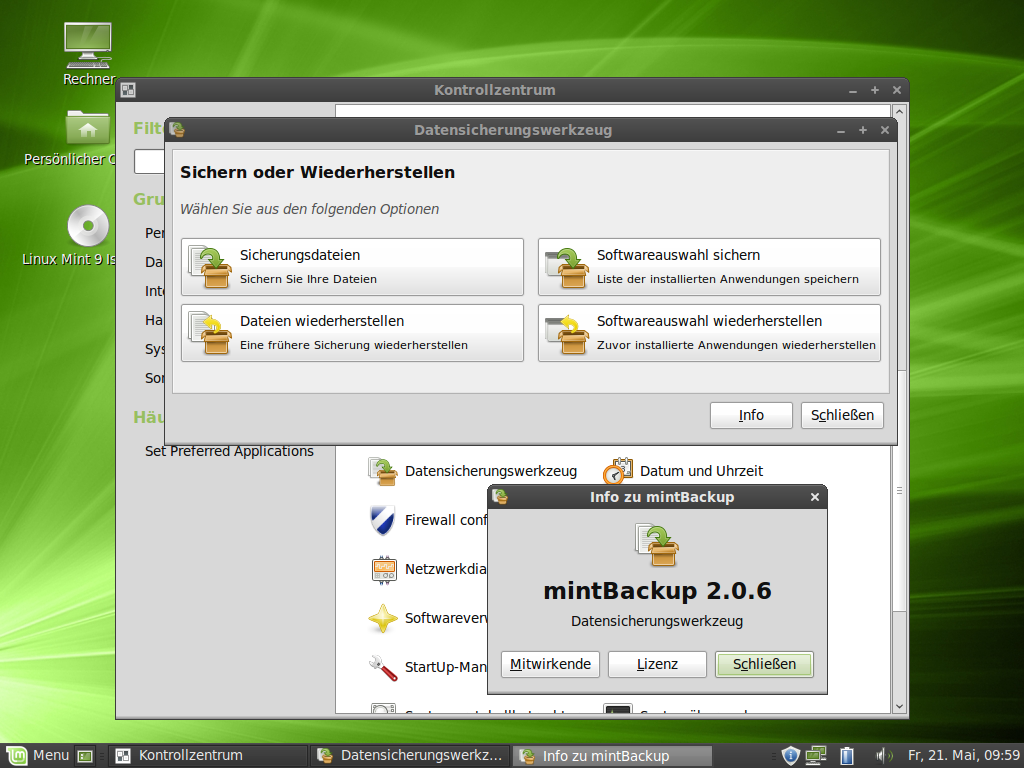 Das neue Backup-Werkzeug erstellt auf Wunsch auch eine Liste installierter Software.
