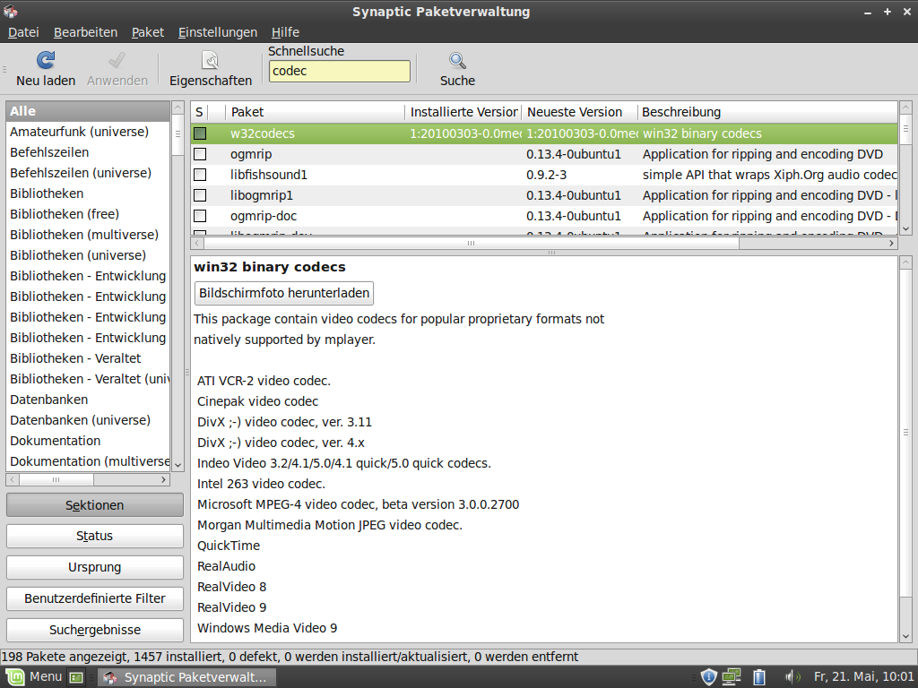 Linux Mint bringt etliche - auch unfreie - Codecs mit.