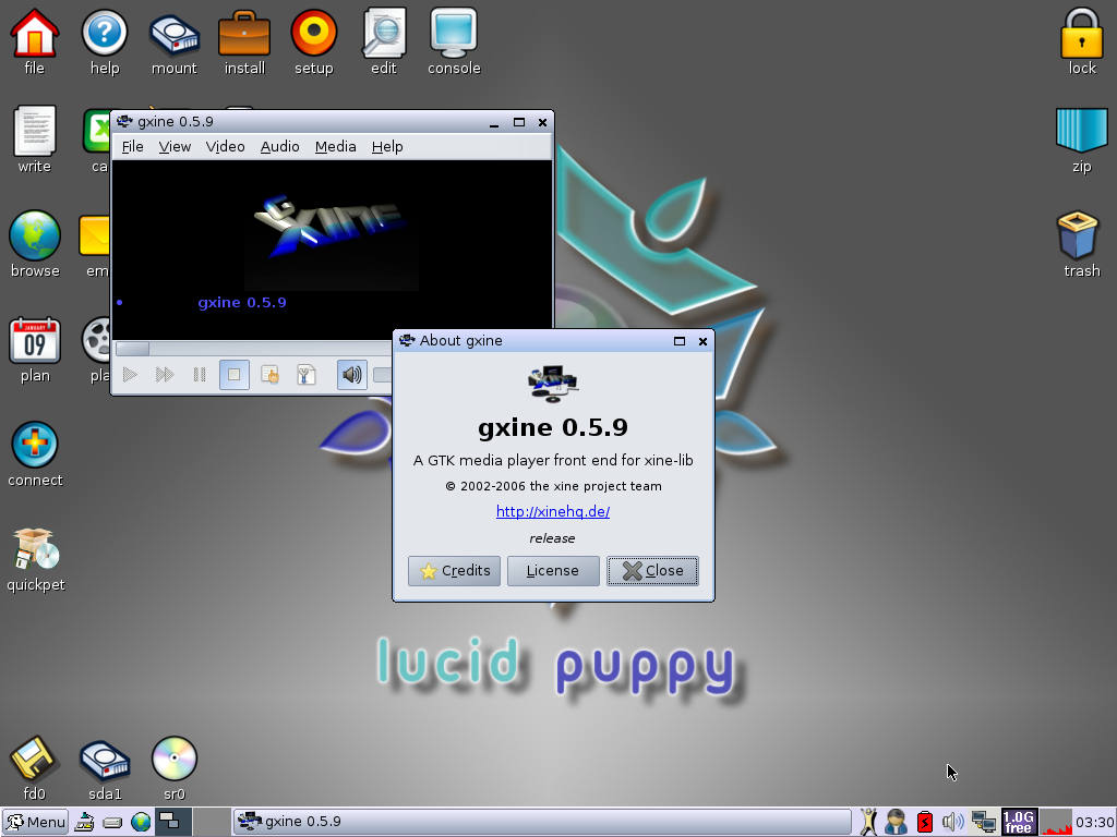 Der Videoplayer Gxine