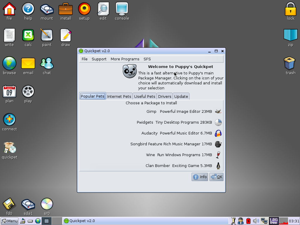 Der Software-Installer Quickpet
