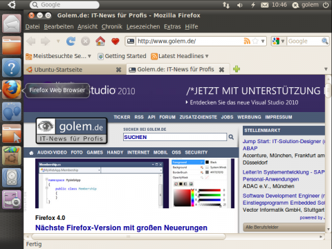 Bereits vorhandene Icons werden bei ge&ouml;ffnetem Fenster gesondert markiert.
