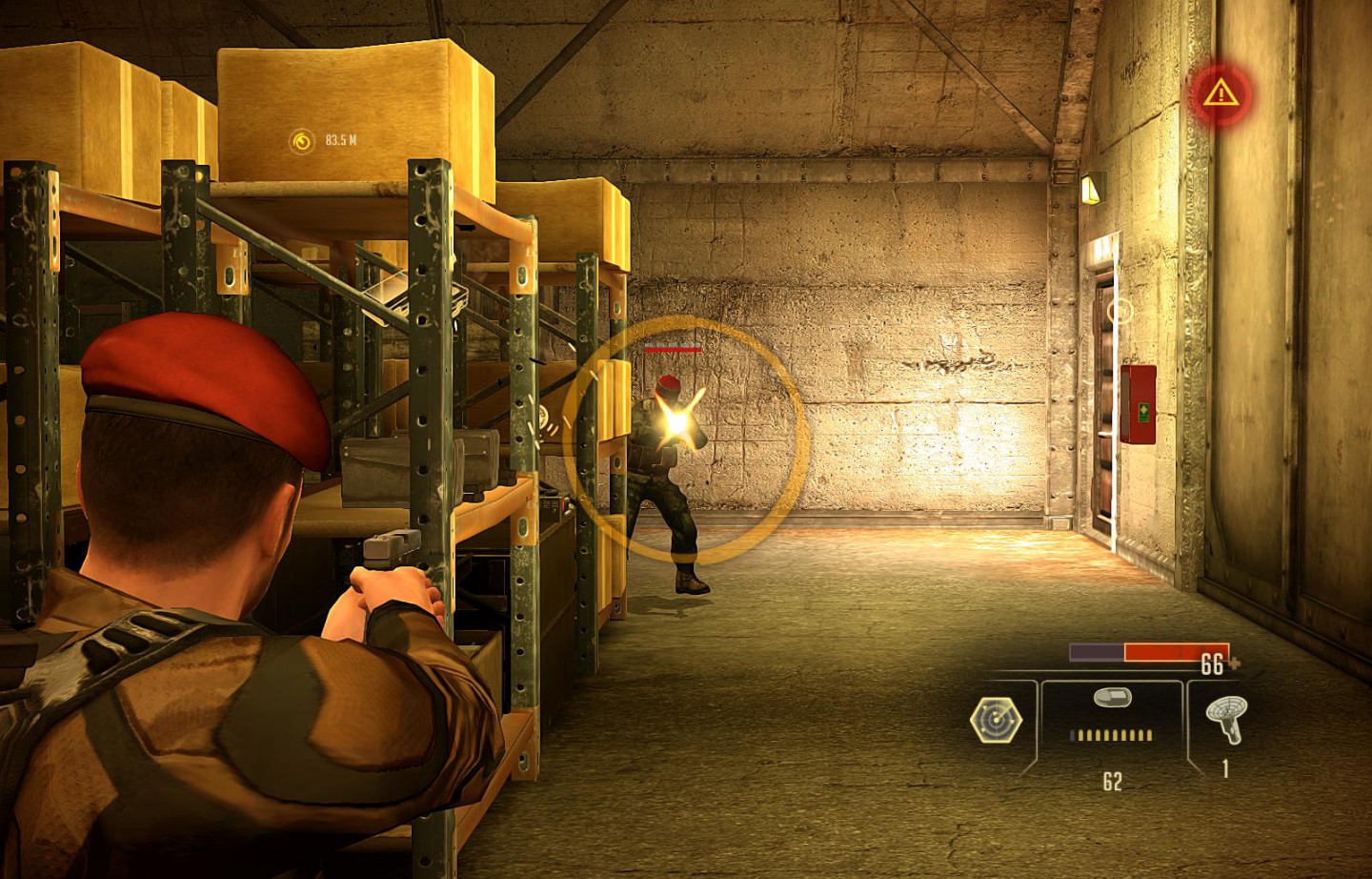 Thorton kämpft wahlweise mit Waffen gegen Feinde...