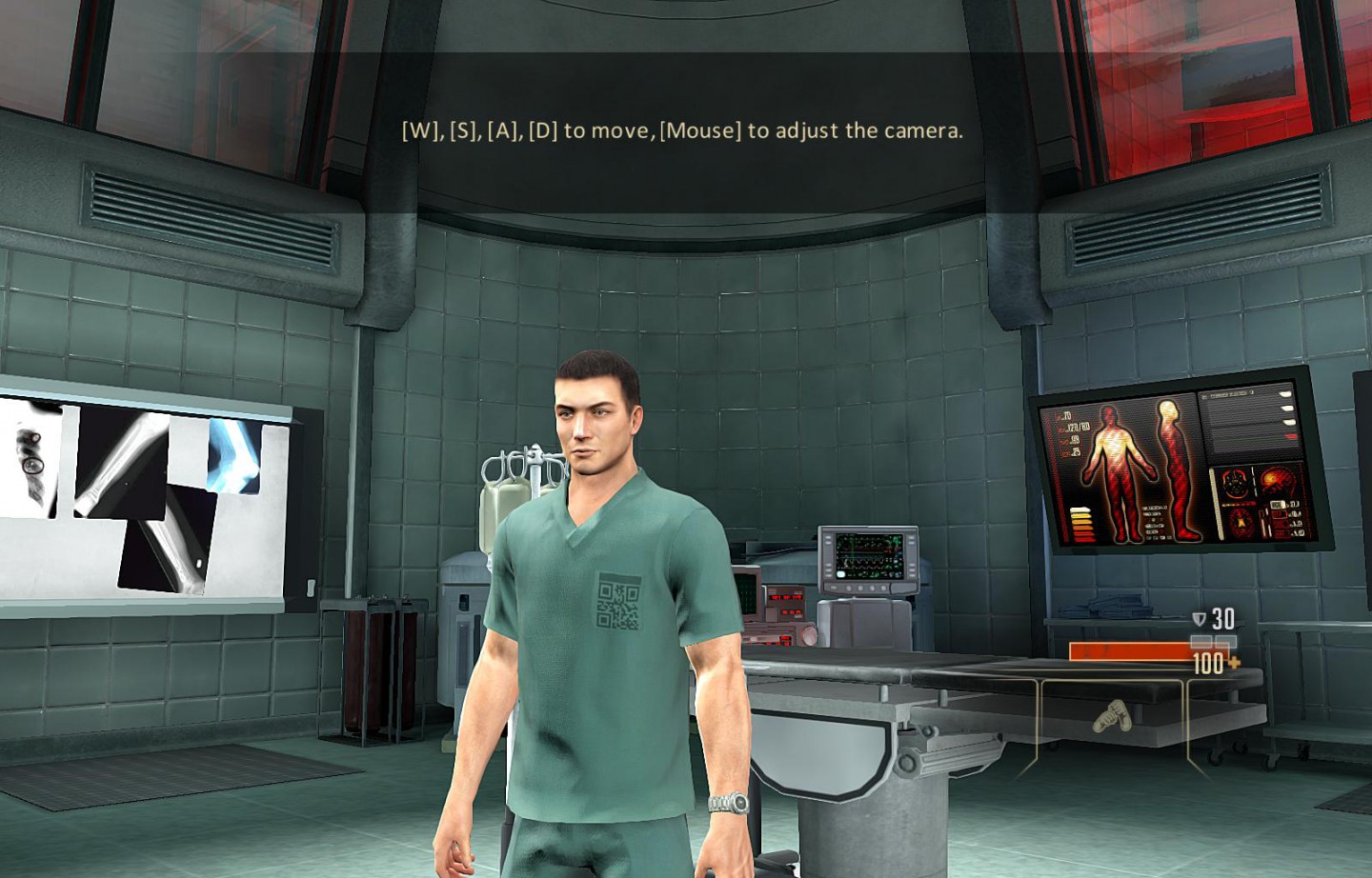 Anfangs erwacht der Protagonist in einer Trainingseinrichtung.