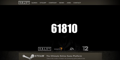 Bild 1: So sah die Valve-Webseite vier Minuten lang aus. Ein Fake?