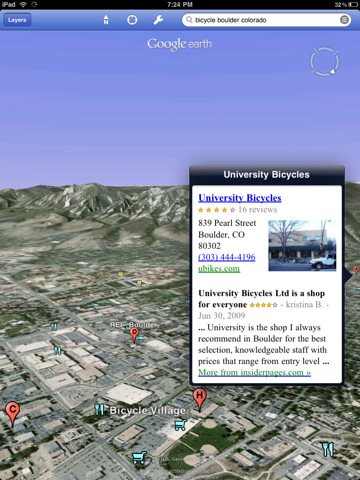Google Earth 3.0 auf dem iPad