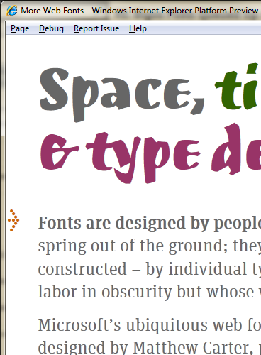 IE9 unterstützt WOFF