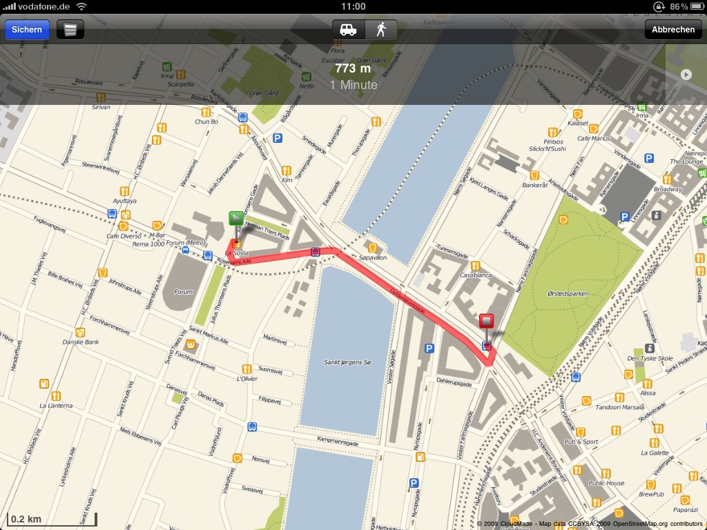 Routenplanung im Guide