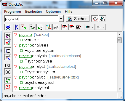Nicht für jedes Wort ist die Lautschrift hinterlegt.