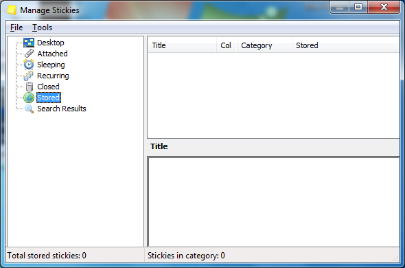 Hier werden alle Stickies gesammelt, ...
