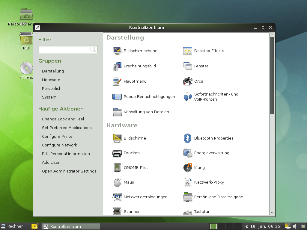 Das Yast-Kontrollzentrum bietet zahlreiche Konfigurationsmöglichkeiten.