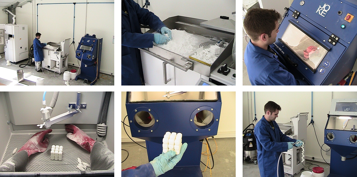 Der Formiga P100 druckt in weißem Plastik. (Foto: Sculpteo)