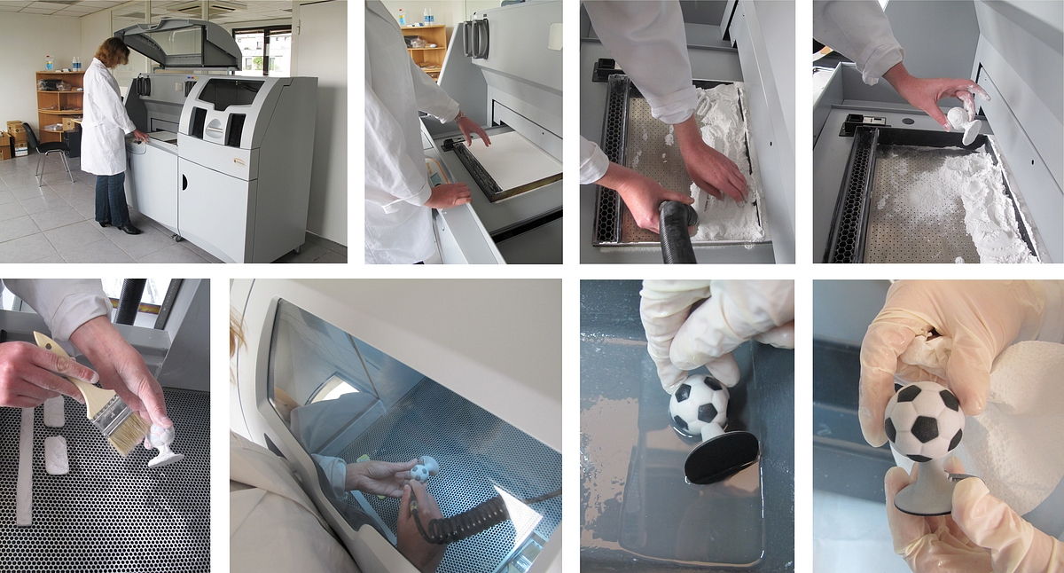 Aus dem ZPrinter 650 kommen mehrfarbige Objekte aus einem gipsartigen Kunststoff. (Foto: Sculpteo)