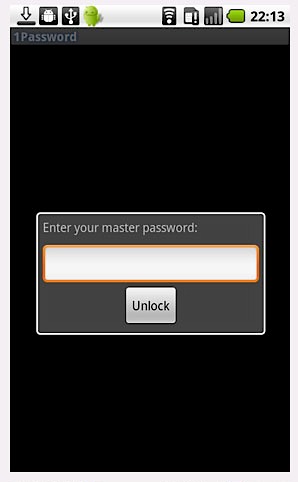 1Password für Android - Masterpasswort-Eingabe