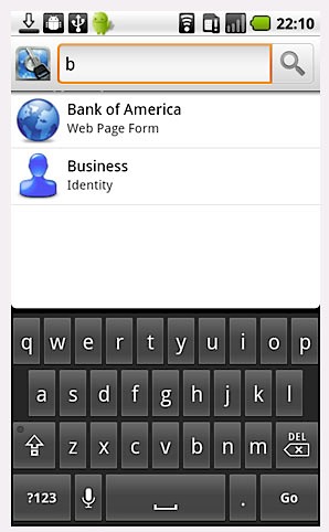 1Password für Android - Suchfunktion