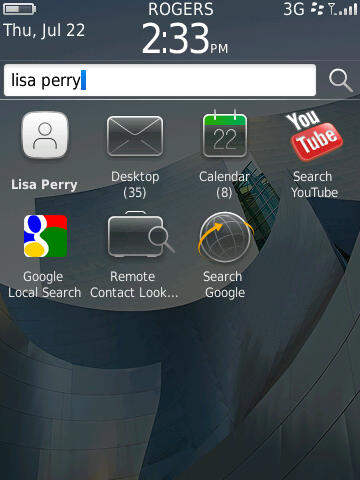 Blackberry 6 - Universelle Suche