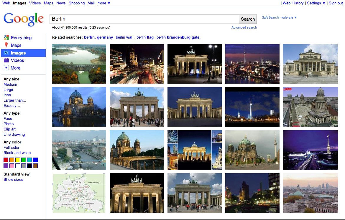 Googles Bildersuche mit mehr und größeren Bildern