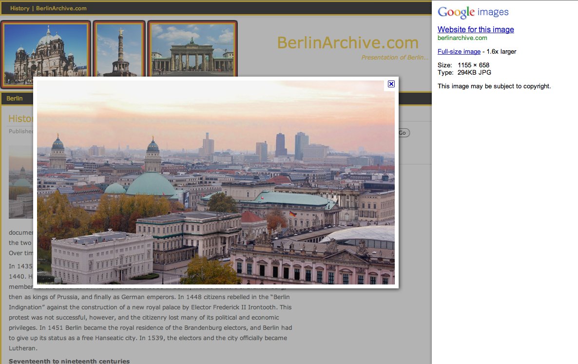 Googles Bildersuche mit neuer Landingpage