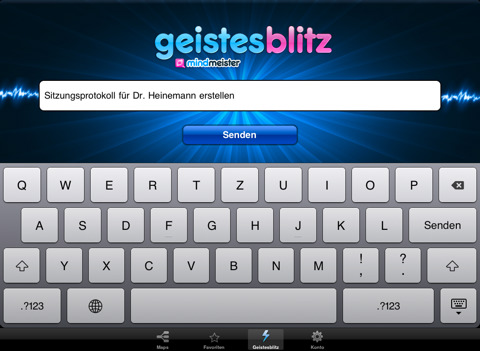 Mindmeister iPad - Geistesblitzfunktion