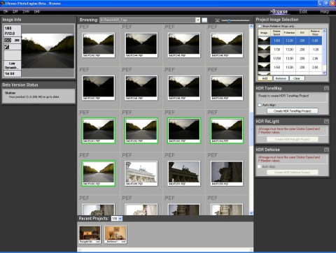 Oloneo PhotoEngine - HDR-Funktion mit Bilderauswahl