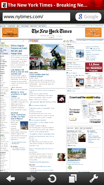 Opera Mobile 10.1 für S60 - Seitenansicht