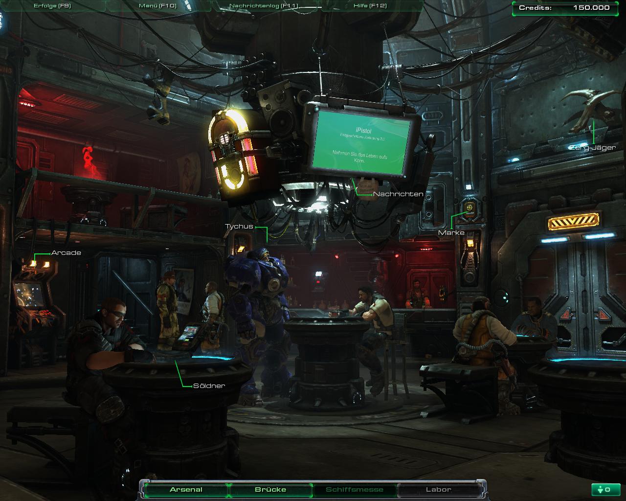 In der Schiffsmesse der Hyperion kann Raynor Söldner anheuern...