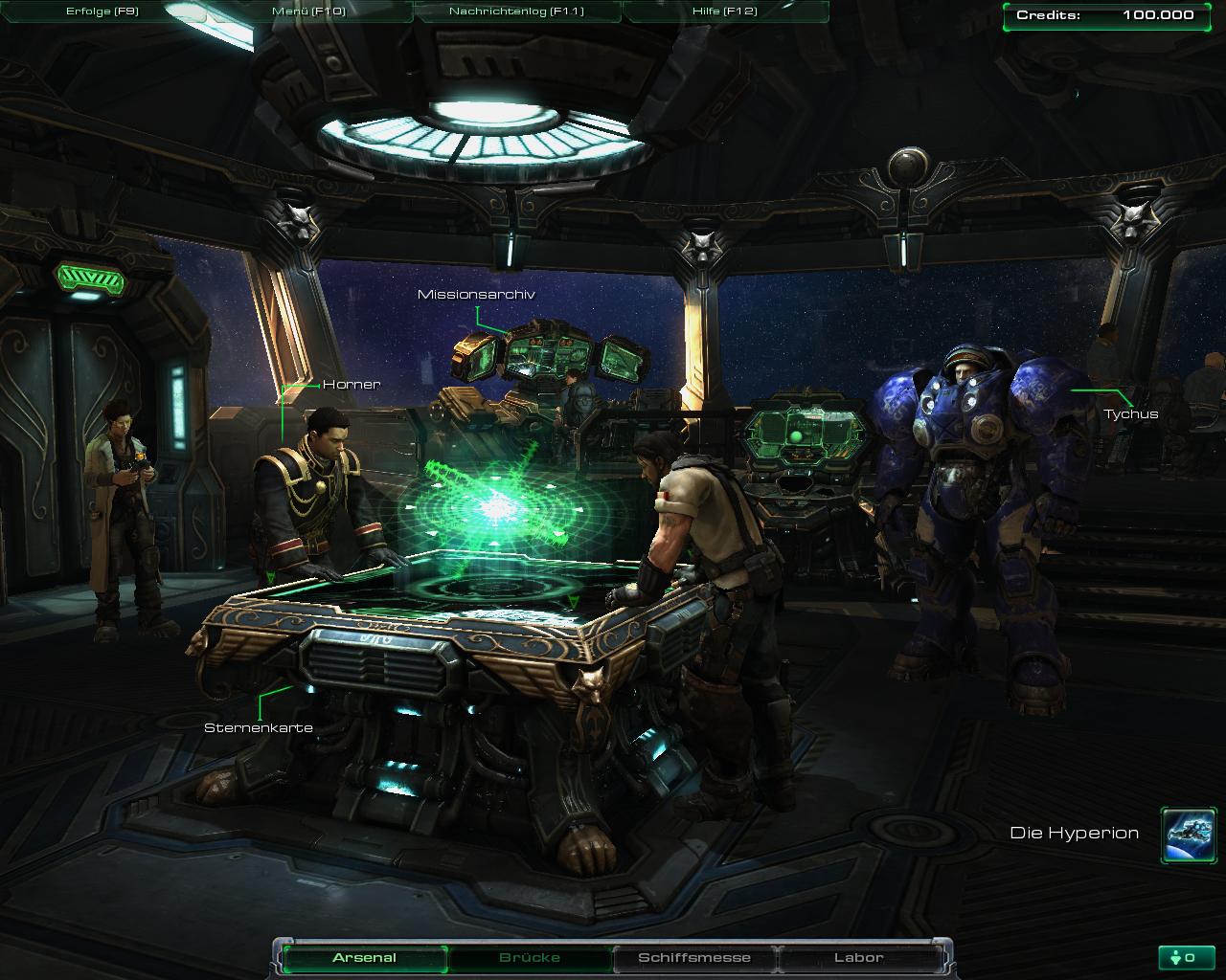 Auf der Brücke wählt der Spieler an einigen Stellen zwischen mehreren Einsätzen.