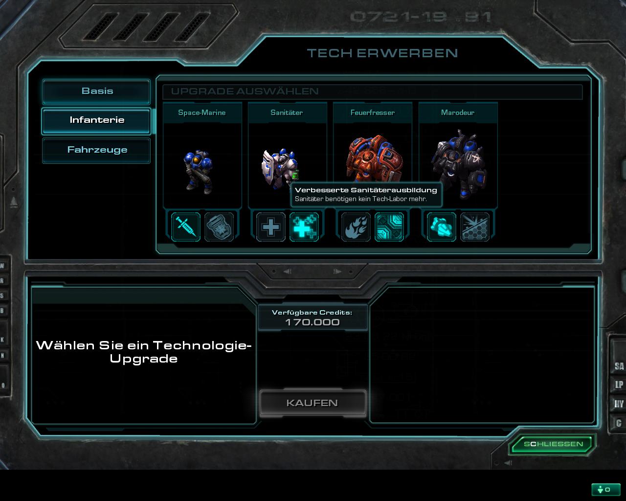 Seine Einheiten kann der Spieler mit Updates verbessern.