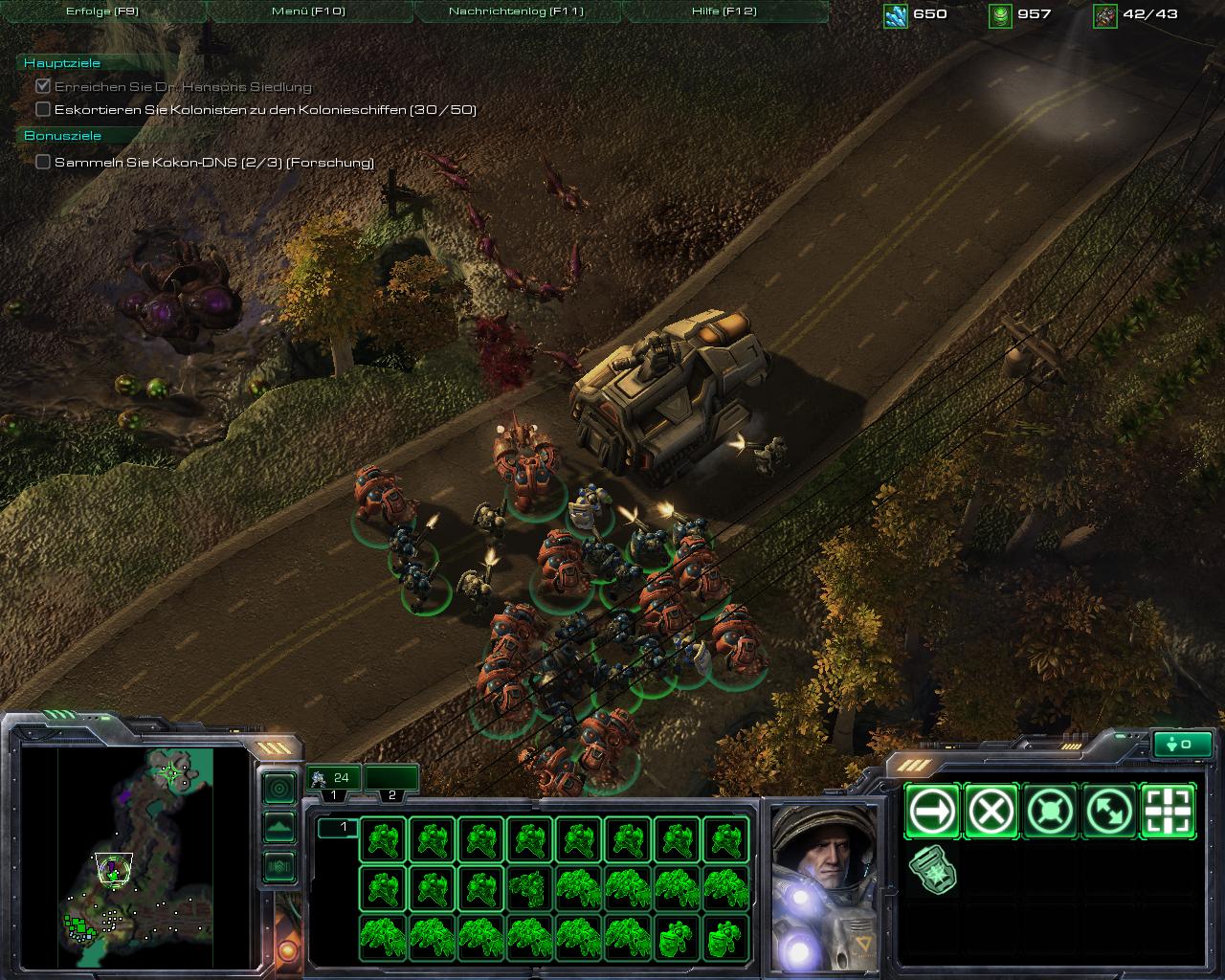 Begleitschutz für einen Konvoi mit Zivilisten.