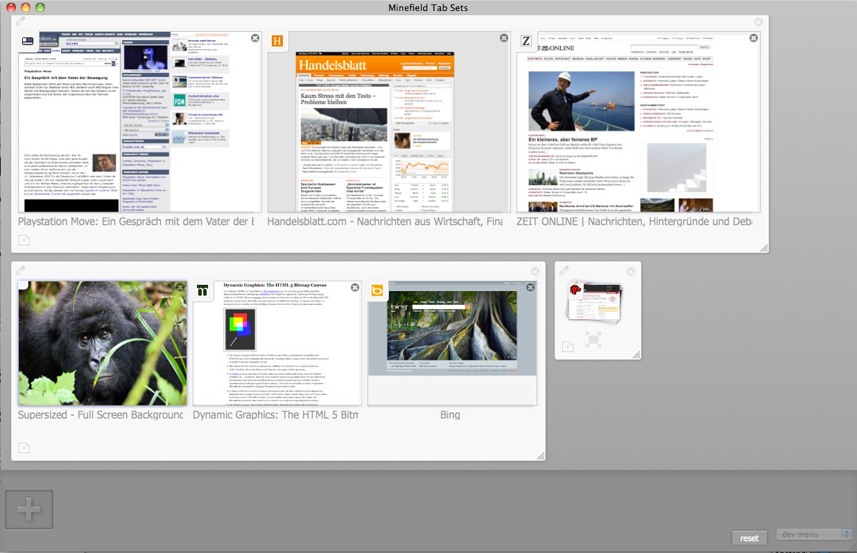Tab Candy schaff Überblick bei vielen geöffneten Tabs