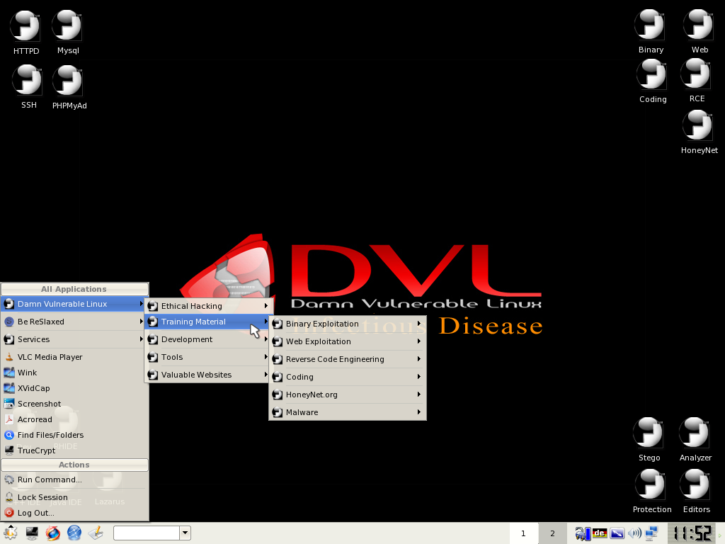 Damn Vulnerable Linux 1.5 "Infectious Disease"