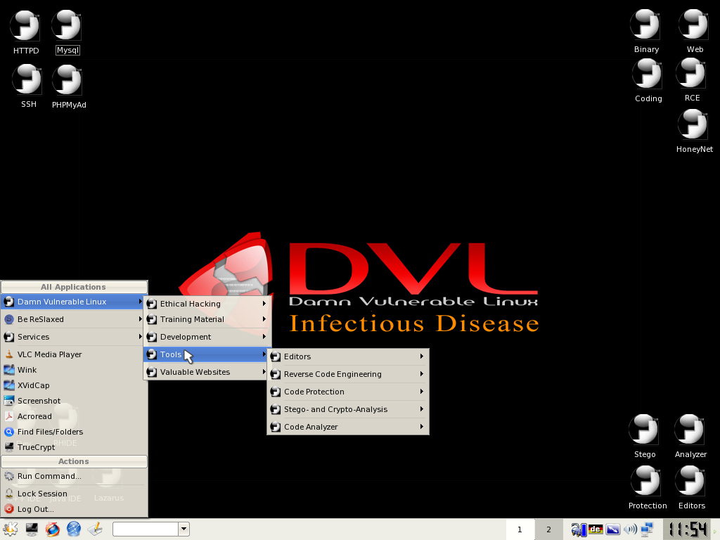 Damn Vulnerable Linux 1.5 "Infectious Disease"