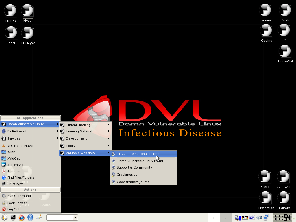 Damn Vulnerable Linux 1.5 "Infectious Disease"