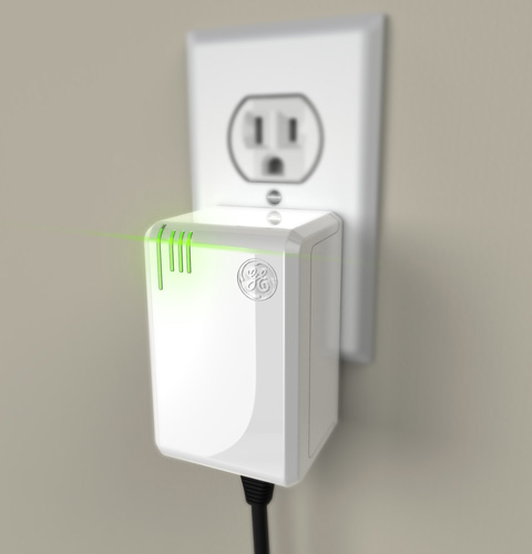 Es sitzt zwischen Steckdose und Gerät, dessen Leistungsaufnahme erfasst wird. (Foto: GE)