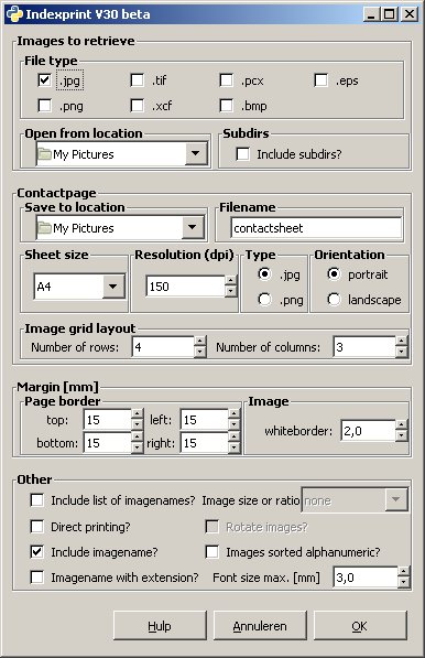 Das Einstellungsfenster für das Kontaktabzug-Plugin