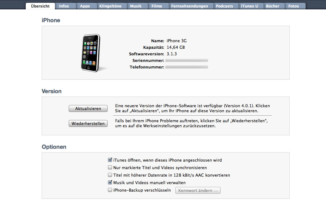 iPhone 3G wieder mit iPhone OS 3.13