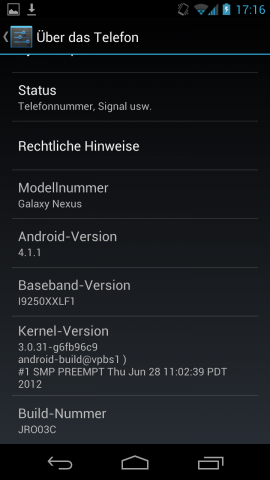 Das Update auf Jelly Bean trägt die Versionsnummer 4.1.1.