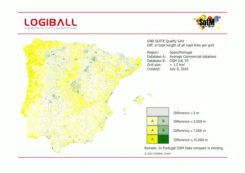 Logiball vergleich OSM-Daten mit kommerziellen karten
