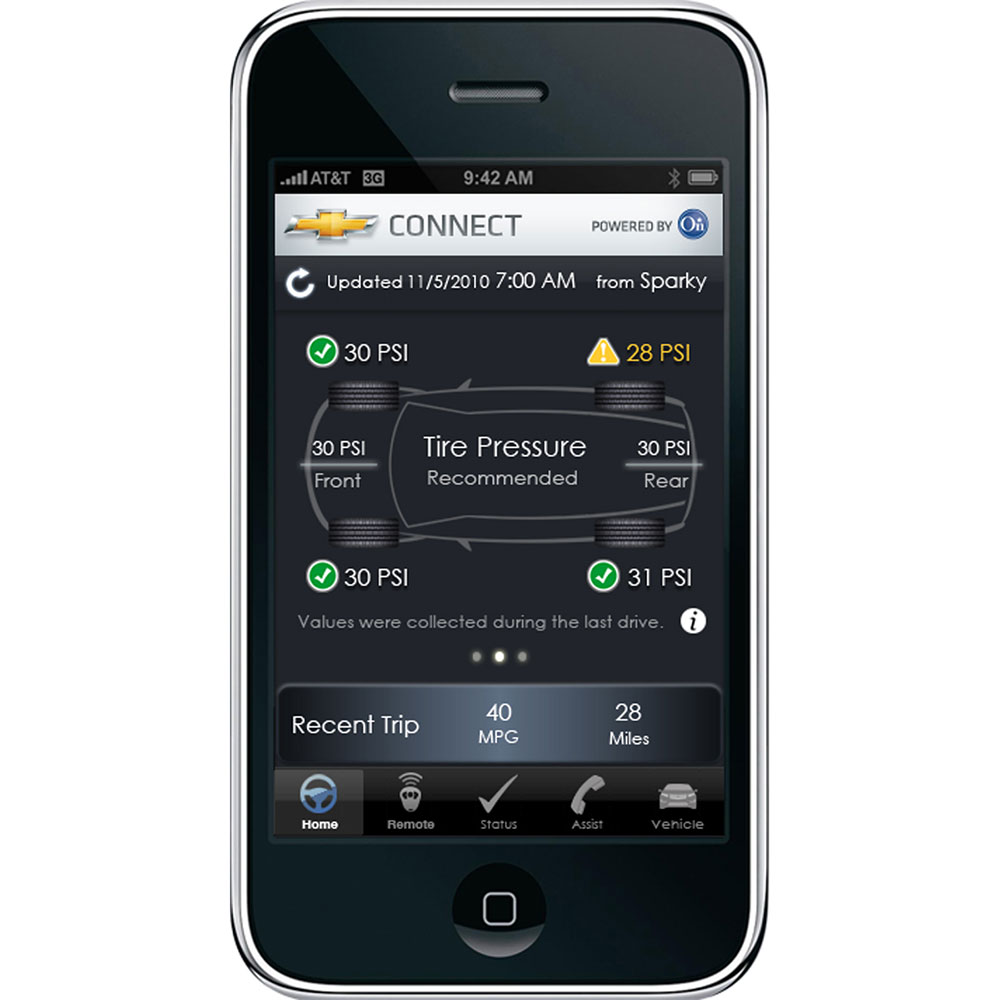 Onstar-App zeigt Fahrzeugstatus an
