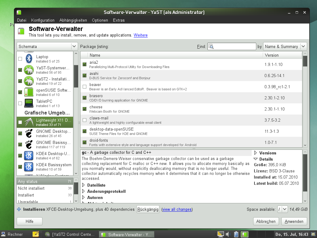 Der LXDE-Desktop kann auch nachträglich installiert werden.