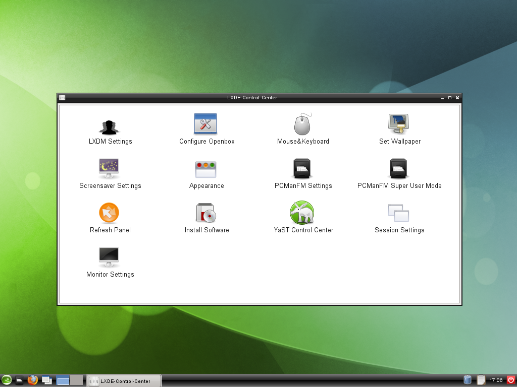 Über das LXDE Control Center kann auch die Benutzeroberfläche konfiguriert werden. 