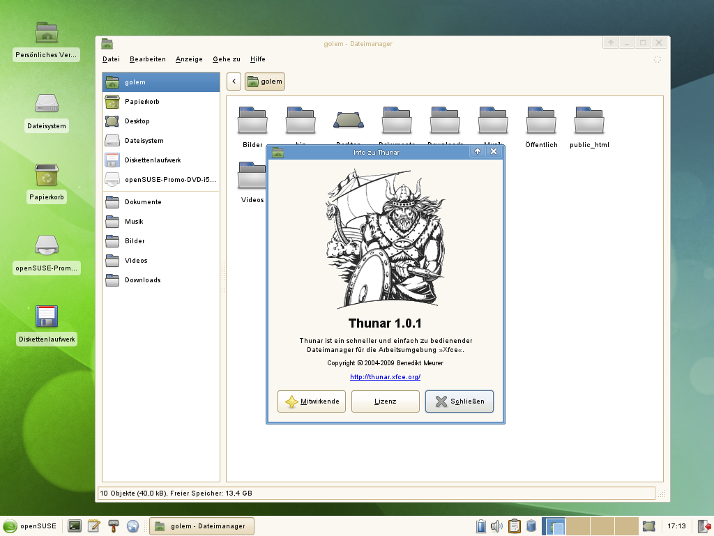Unter Xfce kommt der Dateimanager Thunar zum Einsatz.