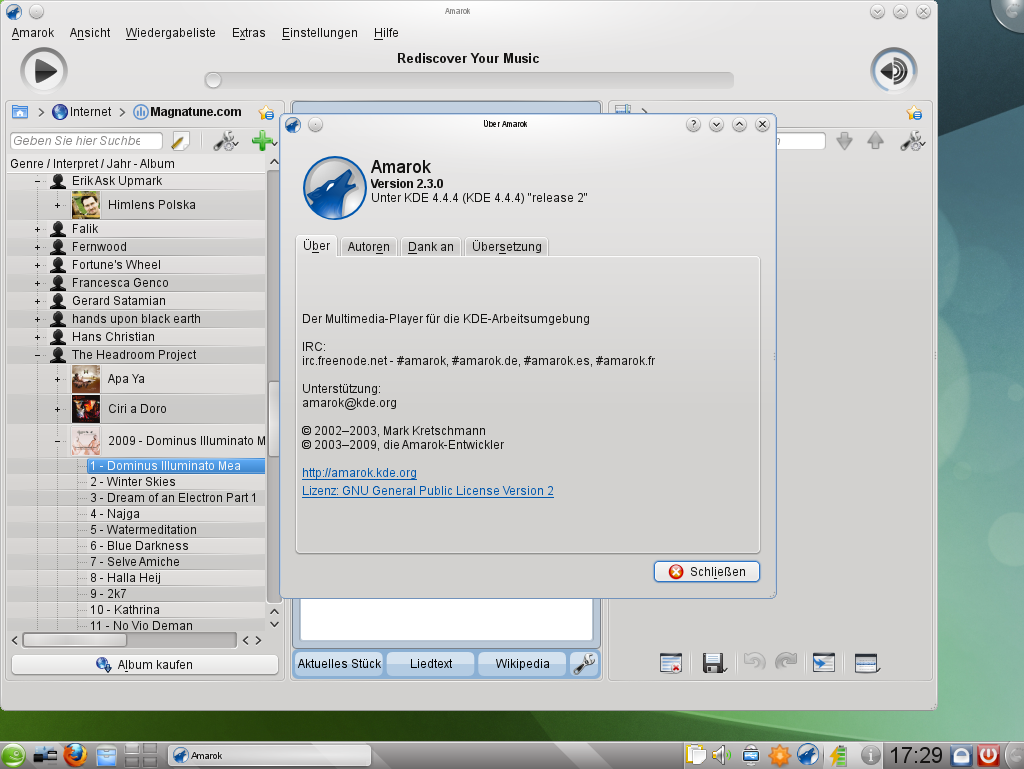 ... steht dem Musikgenuss mit Amarok nichts mehr im Wege.