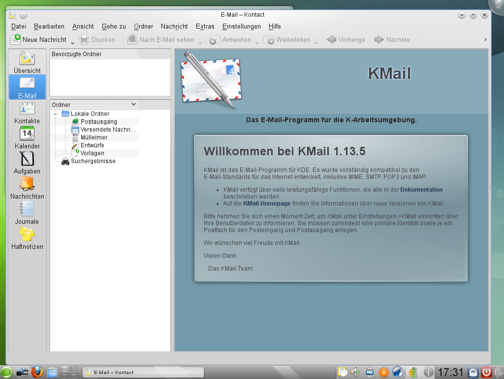 Die KDE SC unter Opensuse bringt auch KMail mit.