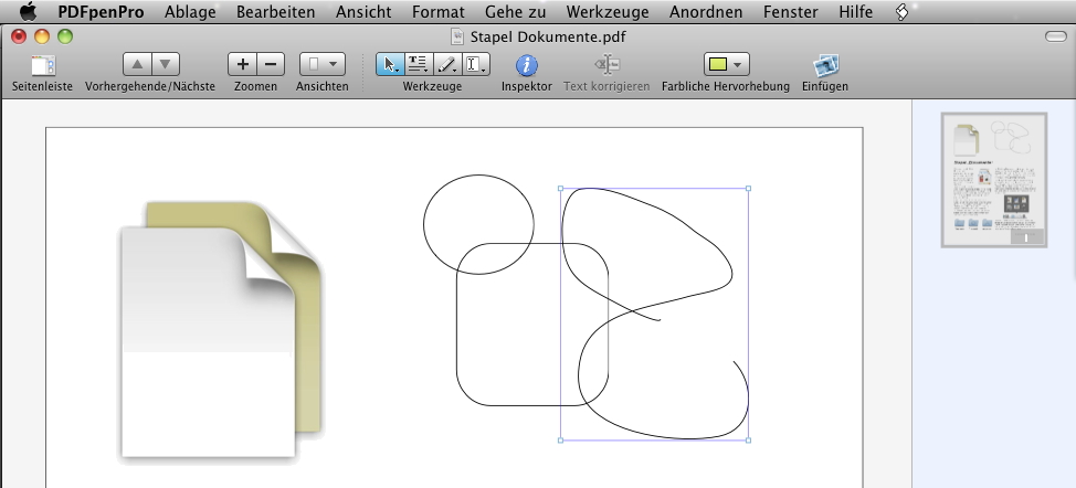 PDFpen - Freihand-Vektor-Grafiken einbinden