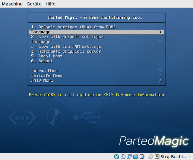 Der Bootmanager wurde um eine Sprachauswahl erweitert,...