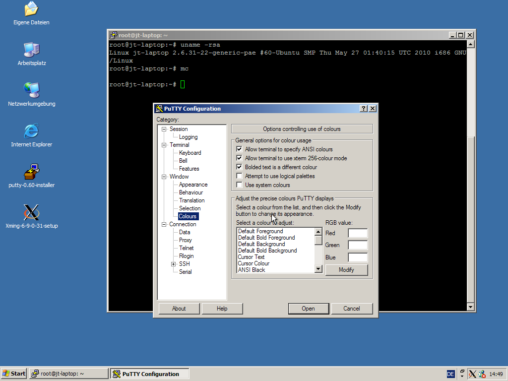 Farben festgelegt werden.